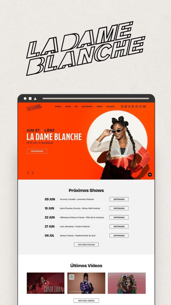 La Dame Blanche Mockup del Sitio Oficial