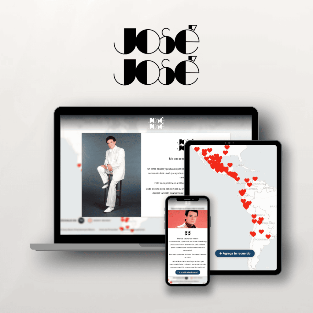 Mockup del sitio web de José José