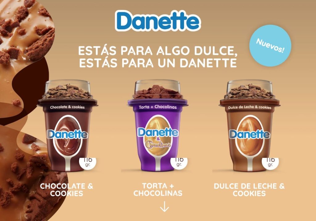 Productos Danette en el sitio web