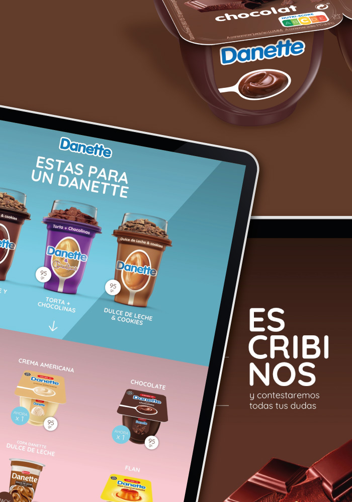 Bocetos del sitio web oficial de Danette