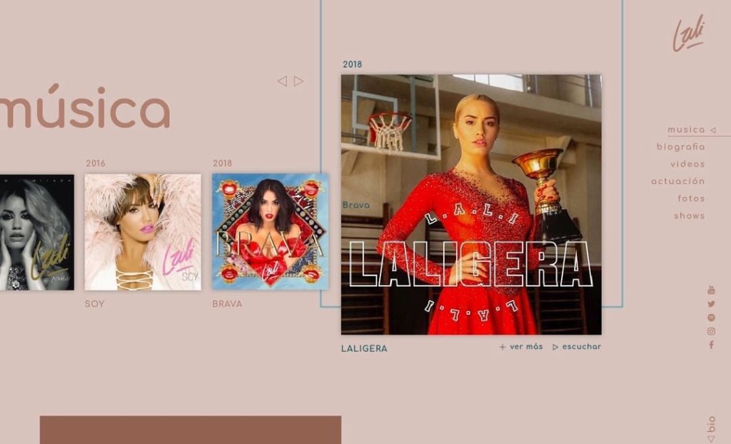 Lali Fragmento de Sitio Web para mockup Yampop