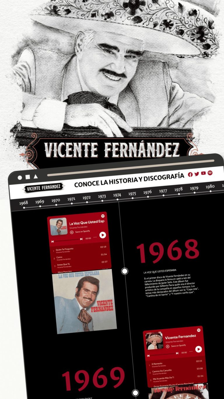 Vicente Fernandez Mockup de sitio web
